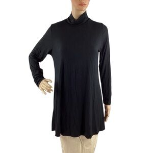 Comfy USA Modal Mock Neck Tunic Top Black Small